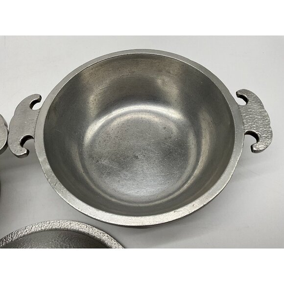 Guardian Service Hammered Aluminum Vintage 1940s Dutch Oven Cookware Set of 3 - Picture 9 of 14
